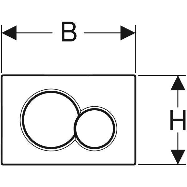 dimensioni placca comando geberit sigma01 schema misure larghezza altezza
