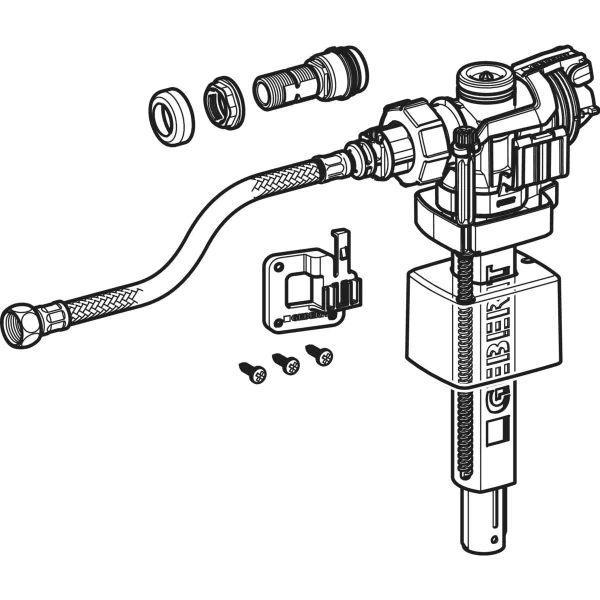 Schema di installazione tecnico rubinetto galleggiante Geberit compatto attacco laterale