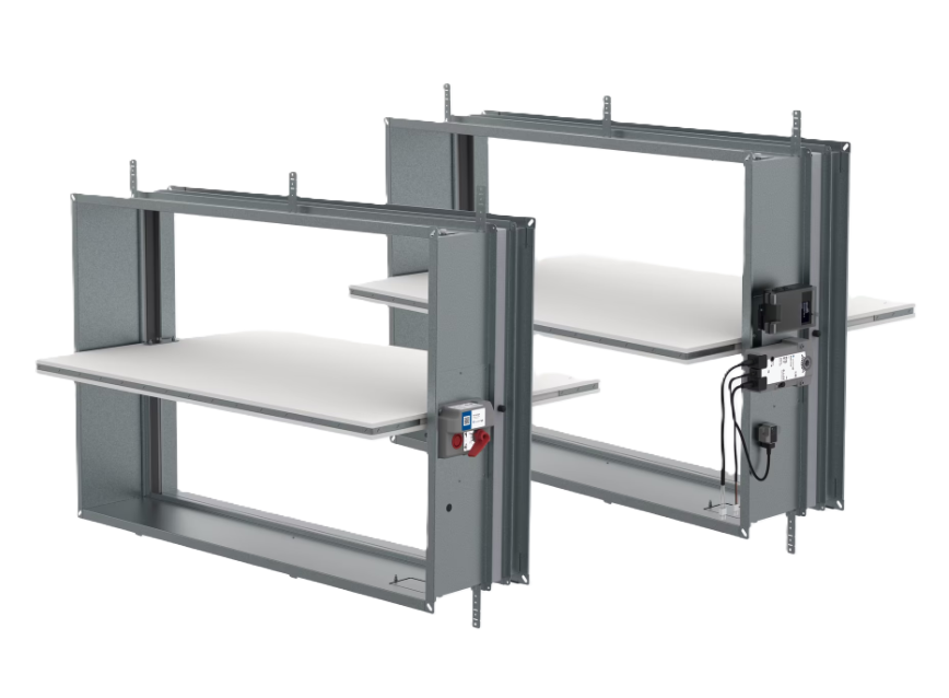 Serrande tagliafuoco rettangolari Systemair EI120S 1300x750 mm per sicurezza antincendio su impianti di ventilazione