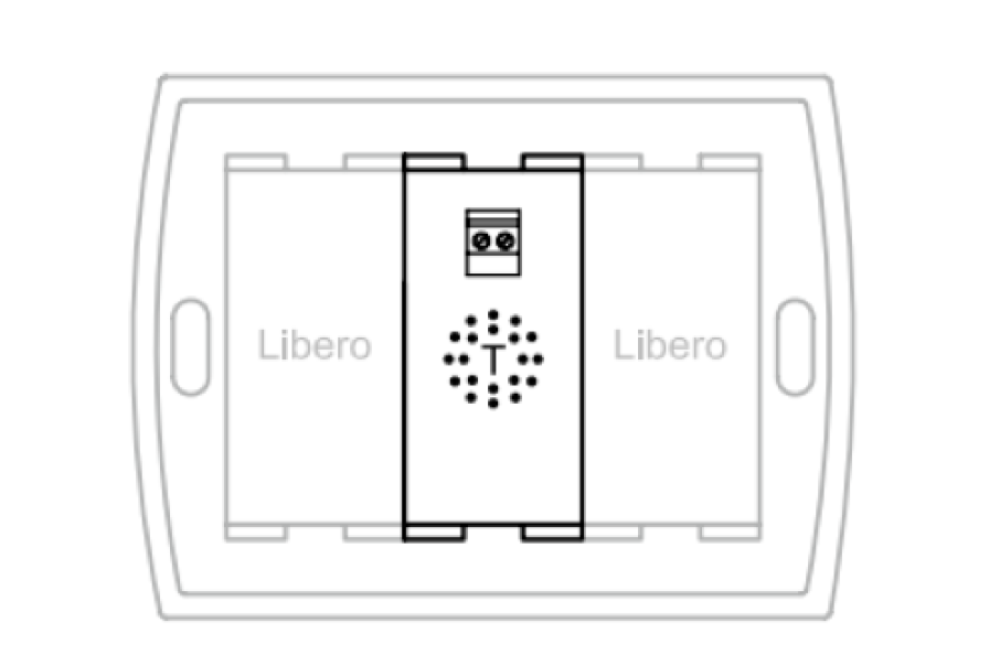 vista placca civile con sonda temperatura ambiente BAMPI integrata