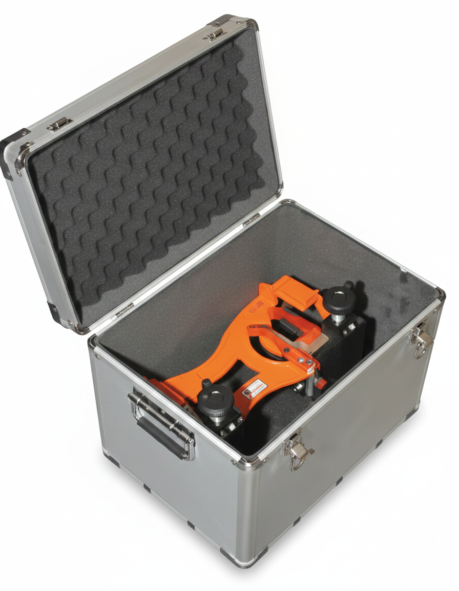 valigia in alluminio per trasporto e protezione saldatrice tubi Bampi DN 20 125 con interno sagomato