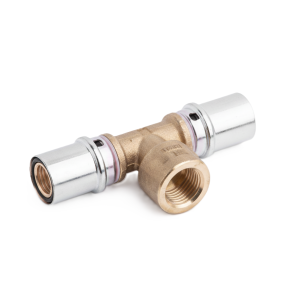 Raccordo a t femmina 50x1 1 2x50 pex al pex serie mp profilo th  mptf5012