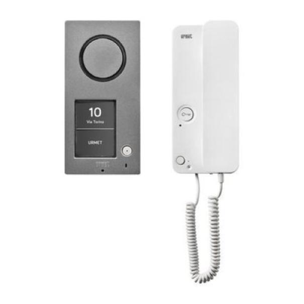kit citofono audio monofamiliare Urmet Domus con pulsantiera e cornetta bianca kit citofono audio monofamiliare Urmet Domus con pulsantiera e cornetta bianca