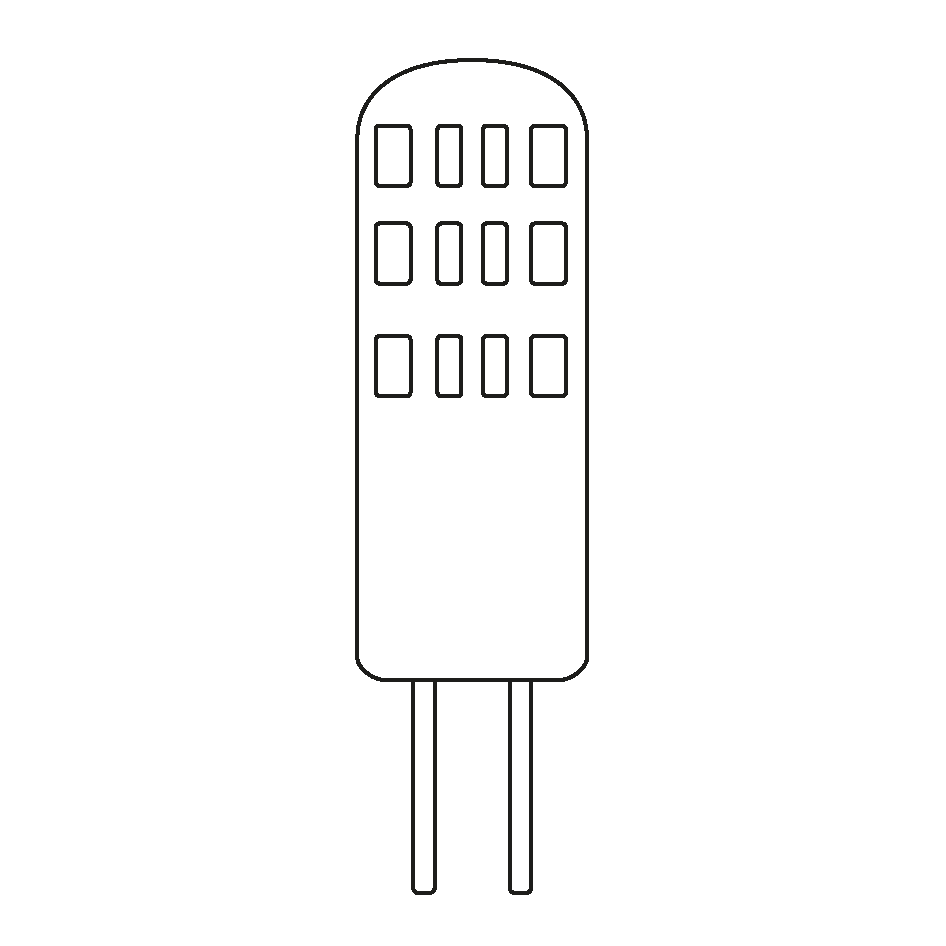Vista anteriore lampadina LED G4 Century 3W per illuminazione compatta