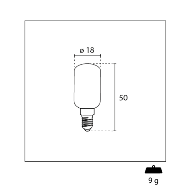 Disegno tecnico lampadina LED G4 Century misure e dimensioni