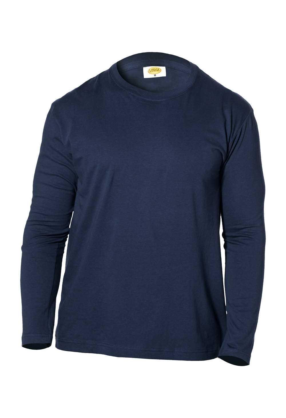 t shirt da lavoro manica lunga cotone blu navy logica gs2500 2 taglia xl