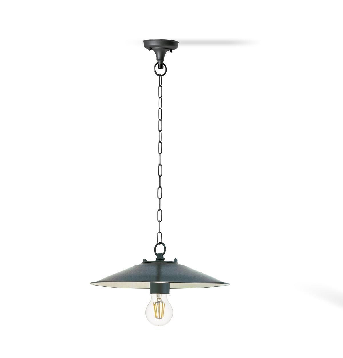lampada sospensione grande E27 Sovil grafite installazione soffitto