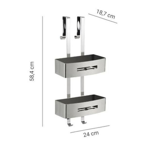 porta oggetti doccia doppio GEDY dimensioni larghezza altezza profonditu00e0 acciaio