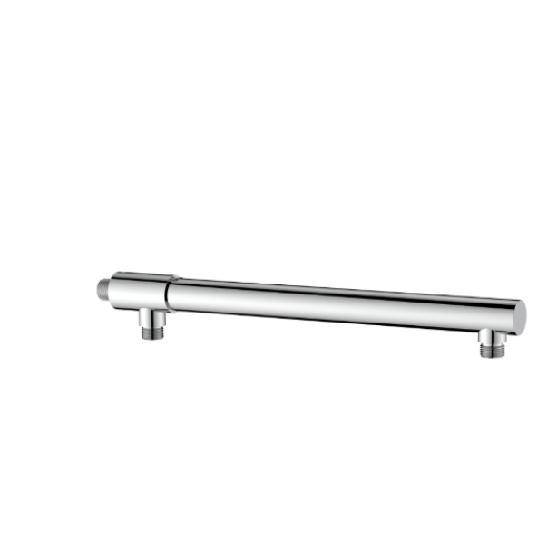 braccio doccia cilindrico cromato con deviatore integrato per installazione universale bagno