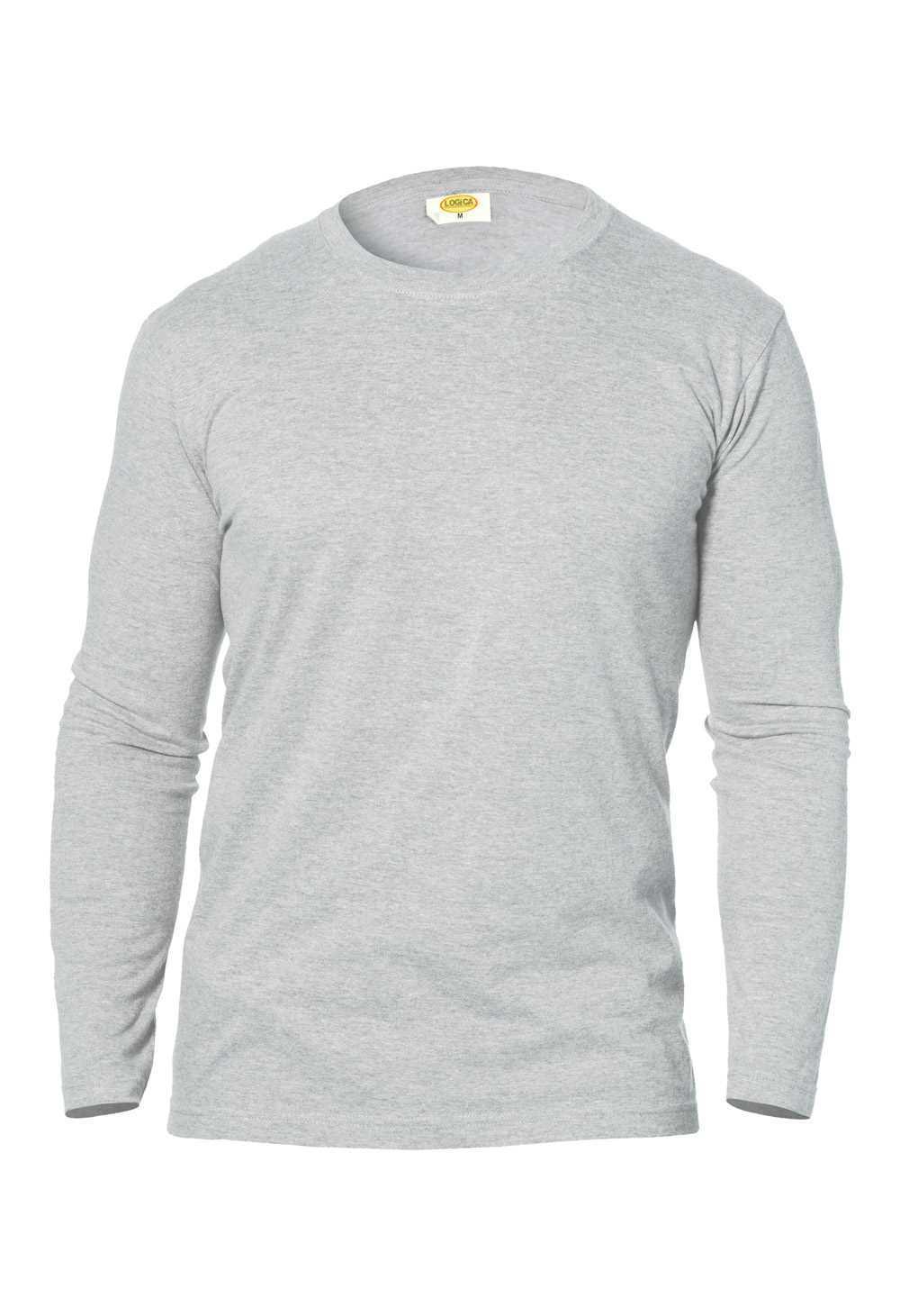 t shirt da lavoro manica lunga cotone grigio melange logica gs2500 taglia xl