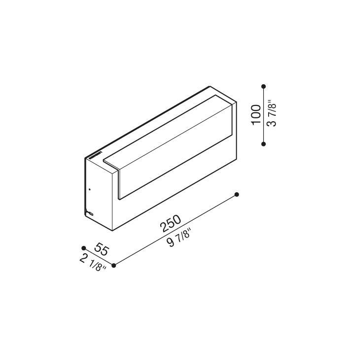 scheda dimensioni applique led lombardo per installatori disegno tecnico applique led lombardo dimensioni dettagliate