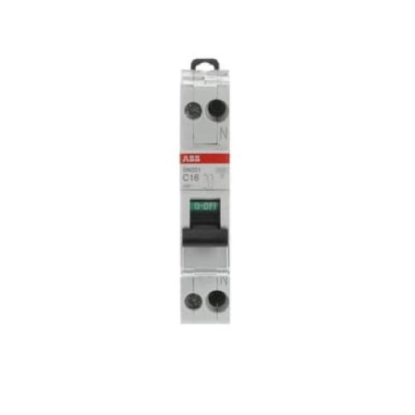 interruttore magnetotermico abb sn201c16 1p n 16a 6ka vista frontale interruttore magnetotermico abb sn201c16 1p n 16a 6ka vista frontale