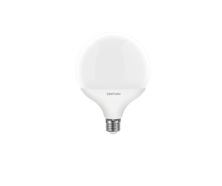 Lampadina LED Globo G120 Century Italia attacco E27 disegno tecnico con dimensioni e peso