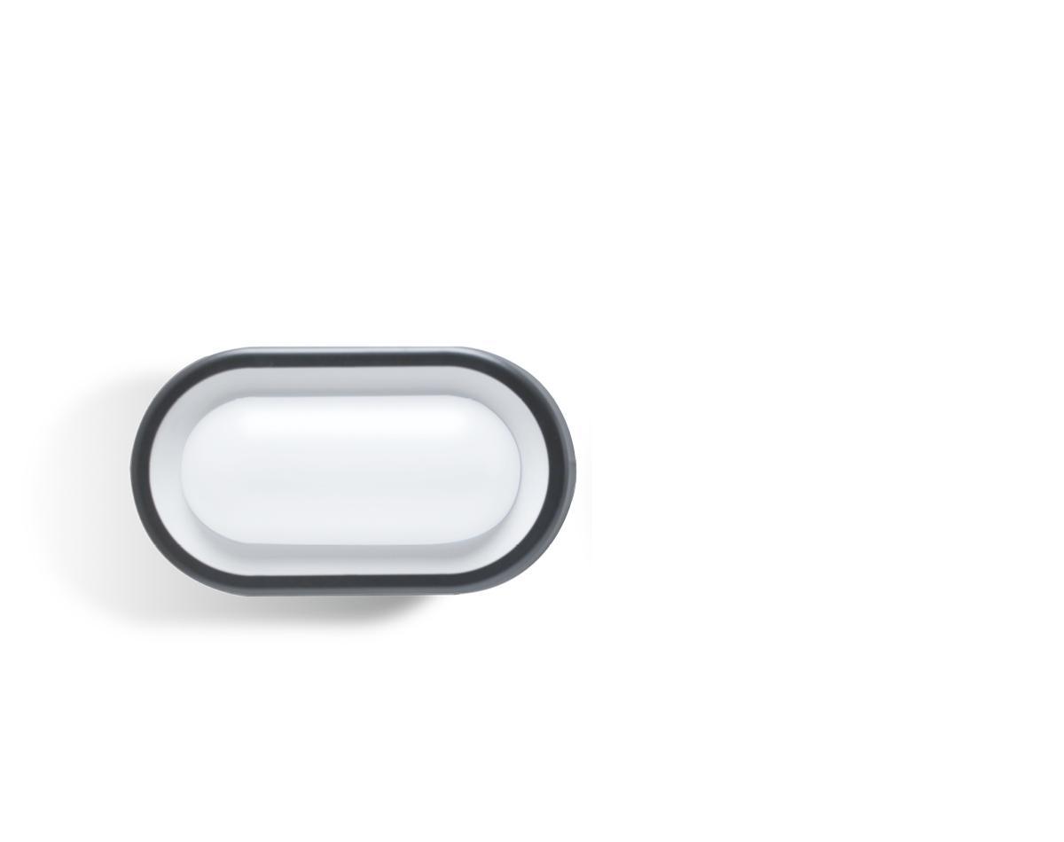 plafoniera led ovale 18w sovil grafite vista frontale per parete e soffitto ip65
