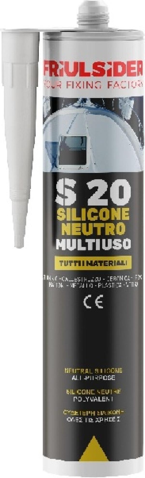 Silicone neutro multiuso grigio 310ml Friulsider sigillante superfici