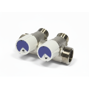 Collettore 2 vie con rubinetti 3/4 x 1/2 impianti idrici multistrato  mpcom234