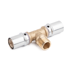 Raccordo a t maschio 20x1 2x20 pex al pex serie mp profili th h b u  mptm2012