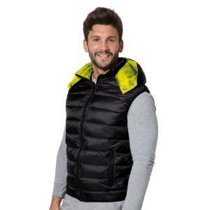 Gilet da lavoro termico nylon nero interno giallo fluo kart5 taglia l