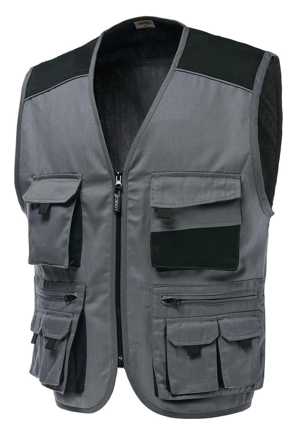 gilet da lavoro estivo grigio multitasche logica safari 2 taglia l