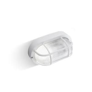 Plafoniera ovale e27 bianca ip44 vetro  echo 46 02