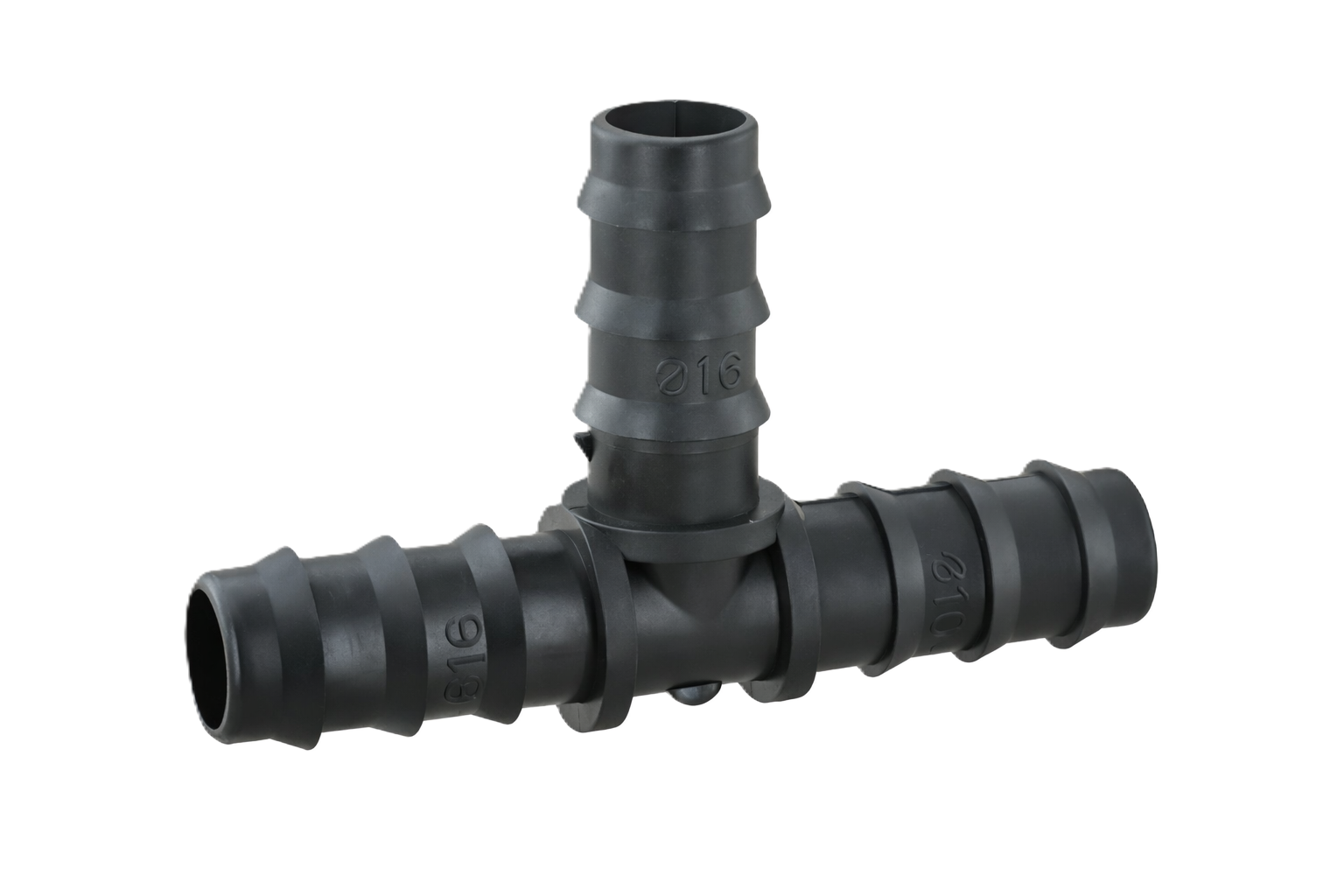 raccordo tee portagomma polietilene 16 mm per irrigazione e ali gocciolanti