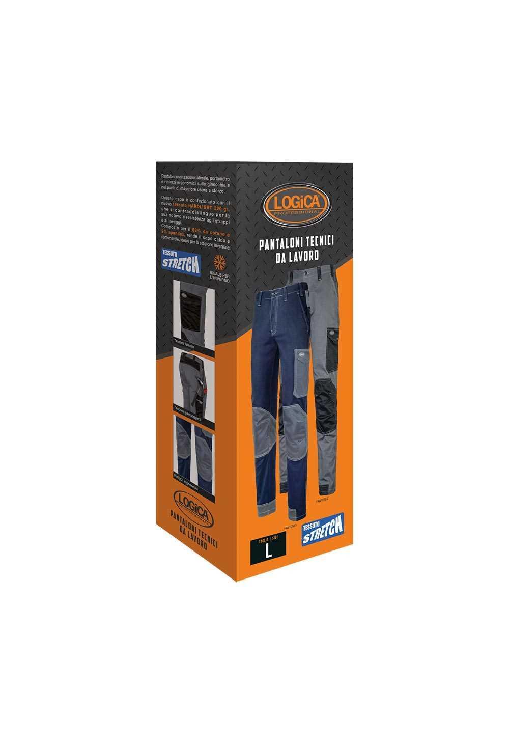 pantalone lavoro invernale cotone stretch rinforzato logica fantom 2 taglia l