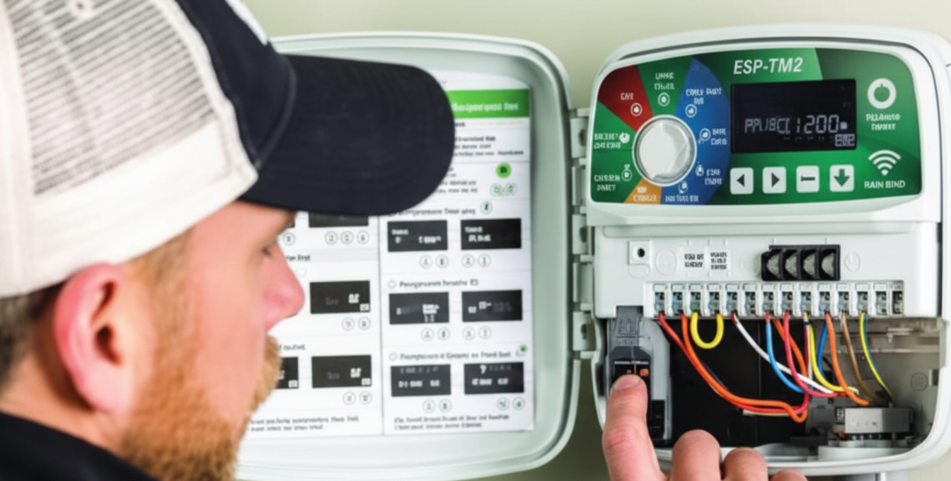 Installazione programmatore Rain indoor per irrigazione automatica 8 stazioni con cablaggio e display digitale