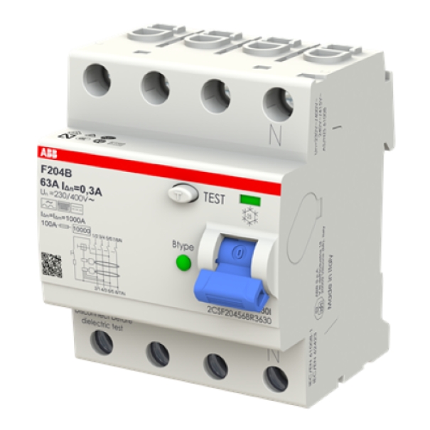 dettaglio interruttore differenziale puro abb 63a tipo b per quadri elettrici