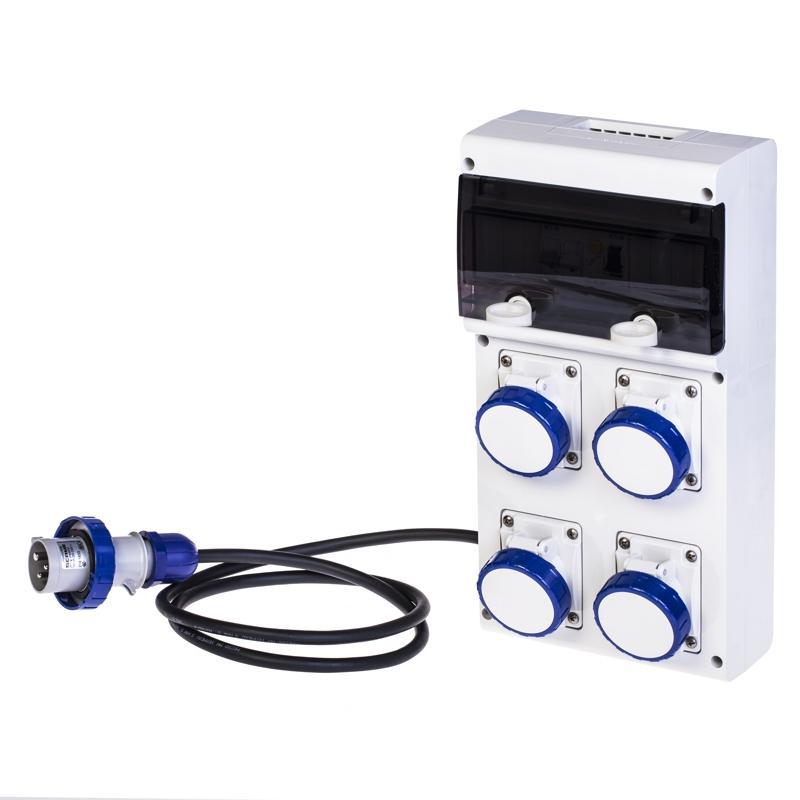 Quadro di distribuzione portatile Scame Block IP66 16A con 4 prese e cavo H07RN F per uso industriale e cantiere