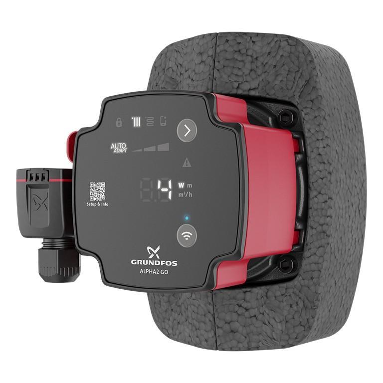 circolatore elettronico alta efficienza grundfos alpha2 go installazione rapida 180 mm auto adattativo per impianti riscaldamento e condizionamento
