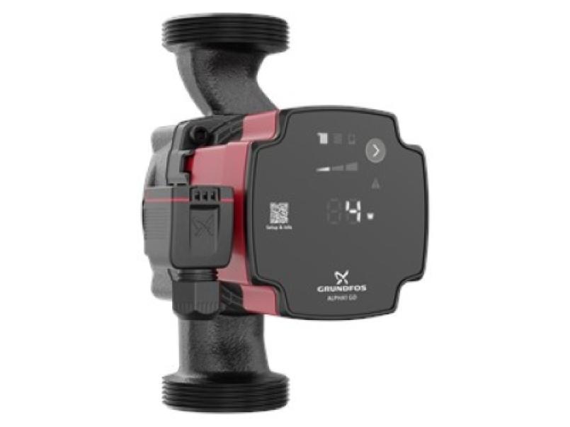 vista laterale circolatore Grundfos elettronico ALPHA1 GO per impianti riscaldamento