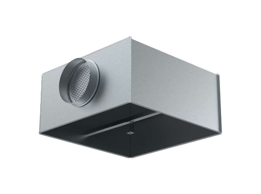 plenum isolato esterno con imbocco laterale 600x200 per diffusori aria systemair acciaio zincato