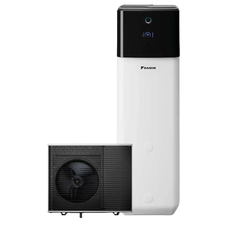pompa di calore daikin rotex hydrosplit r290 8kw 300l con unitu00e0 interna compatta e unitu00e0 esterna per riscaldamento e acqua calda sanitaria
