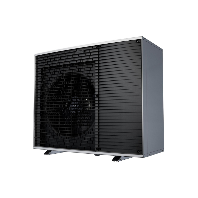 Unitu00e0 esterna pompa di calore Daikin Altherma R290 vista laterale