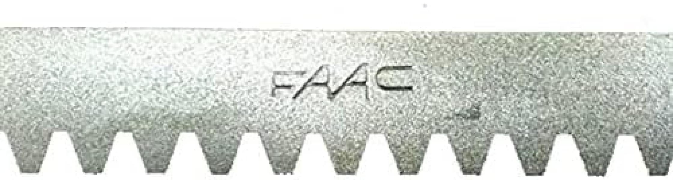 dettaglio cremagliera acciaio FAAC sistema automazione cancelli scorrevoli