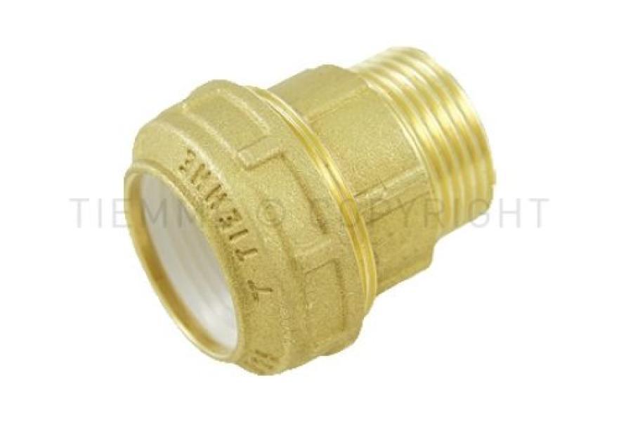 raccordo diritto maschio a compressione ogiva acetalica tiemme 3430004 ottone per tubo pe pehd pex