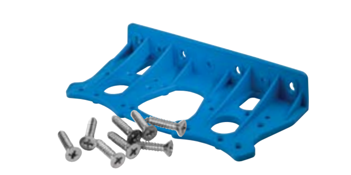 supporto murale duplex blu con viti per montaggio filtri Atlas Filtri RB7400009