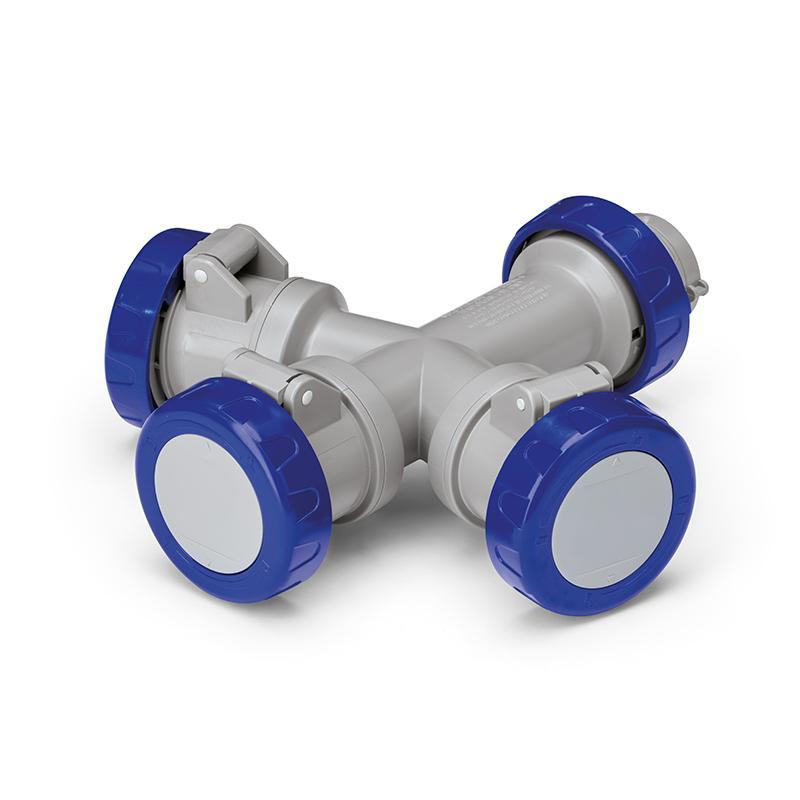 adattatore multiplo industriale 3 uscite 2p t 16a ip67 scame