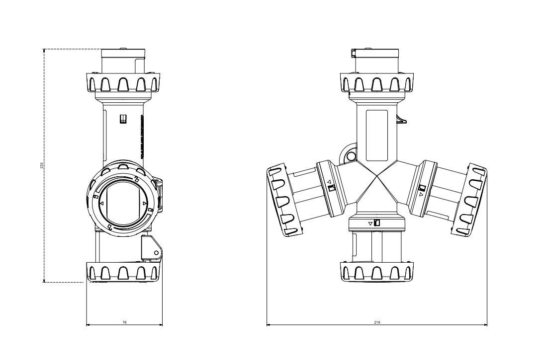 adattatore multiplo industriale 3 uscite 2p t 16a ip67 scame