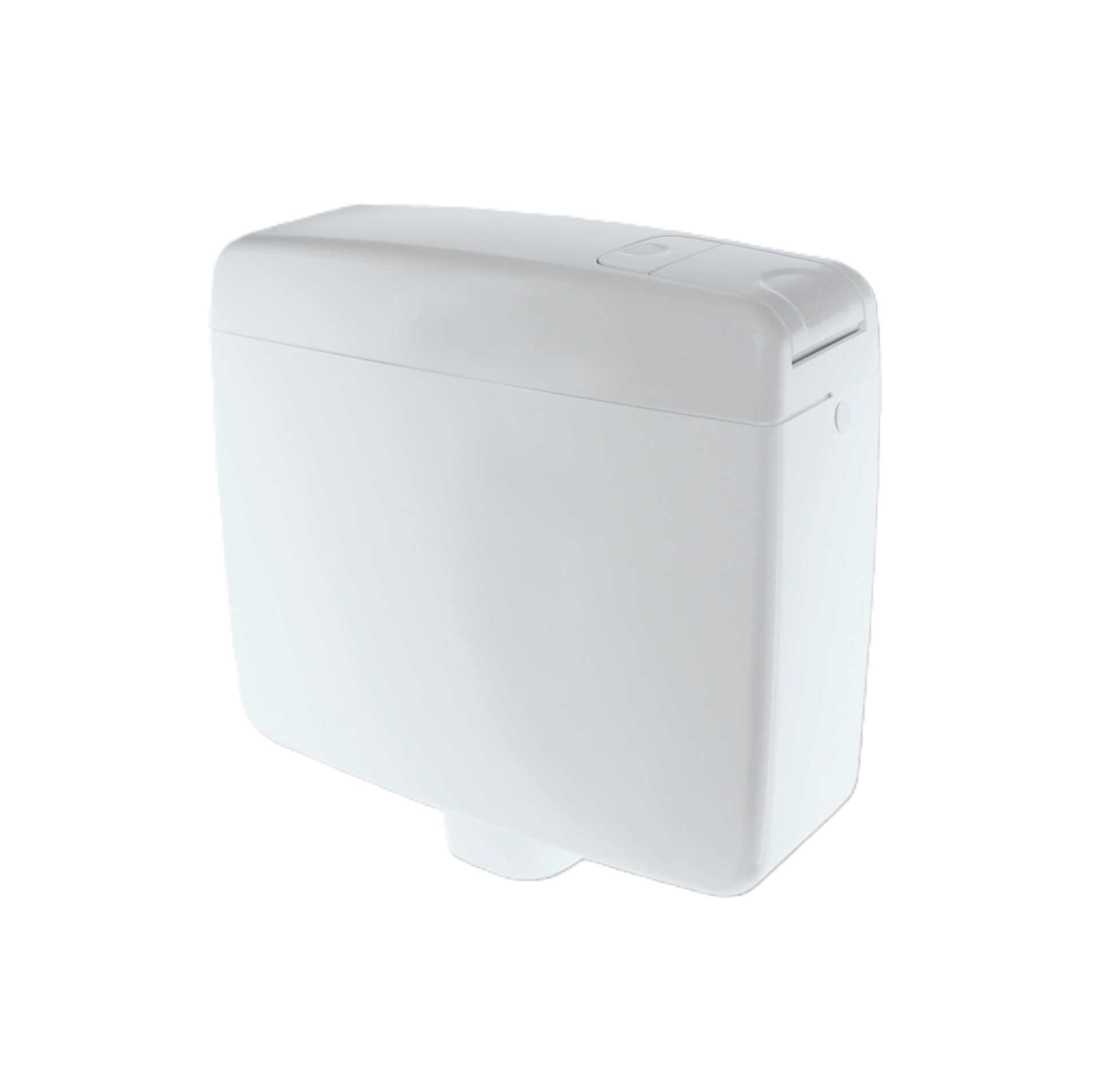 Cassetta WC esterna bassa media doppio scarico BAMPI bianca vista frontale