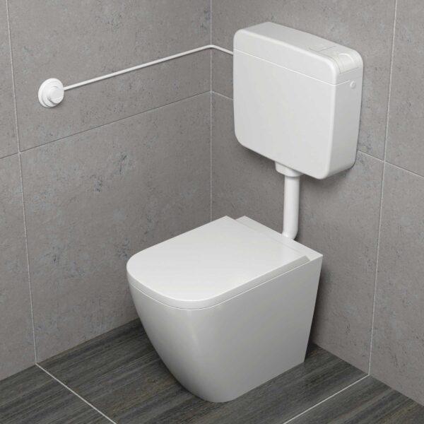 Cassetta WC esterna installata a parete con collegamento remoto bagno moderno