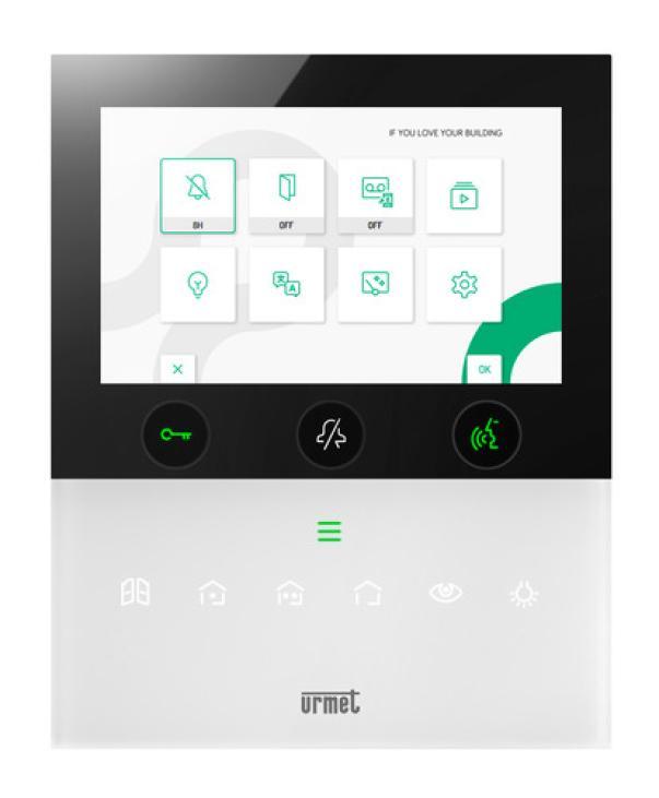 schermata menu videocitofono urmet wi fi display 5 pollici smart touch