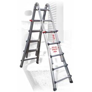 Scala multiposizione telescopica alluminio en 131 8+8 gradini  sca 1970/16