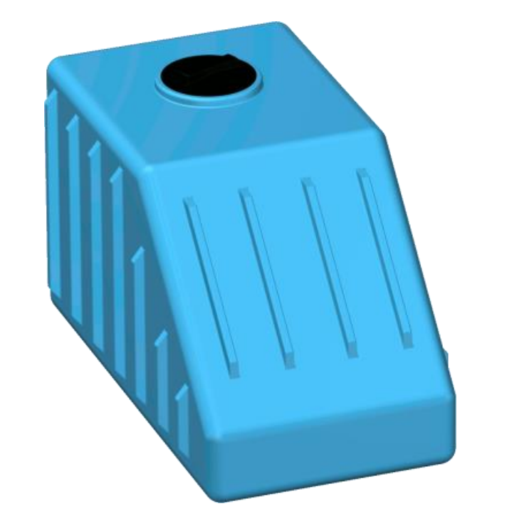 serbatoio esterno in polietilene azzurro da 500 litri modello sottoscala Rototec