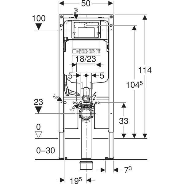 Misure e dimensioni modulo Geberit Duofix cassetta incasso Sigma 8 cm