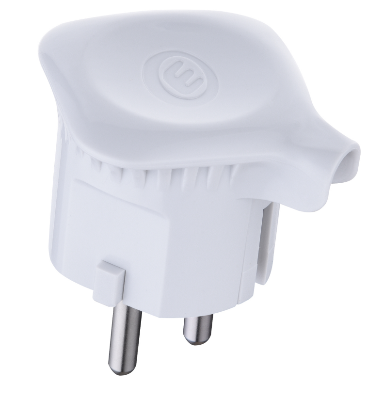 spina Schuko bianca a 90 gradi Electraline 16A 250V vista principale per impianti elettrici civili e uffici