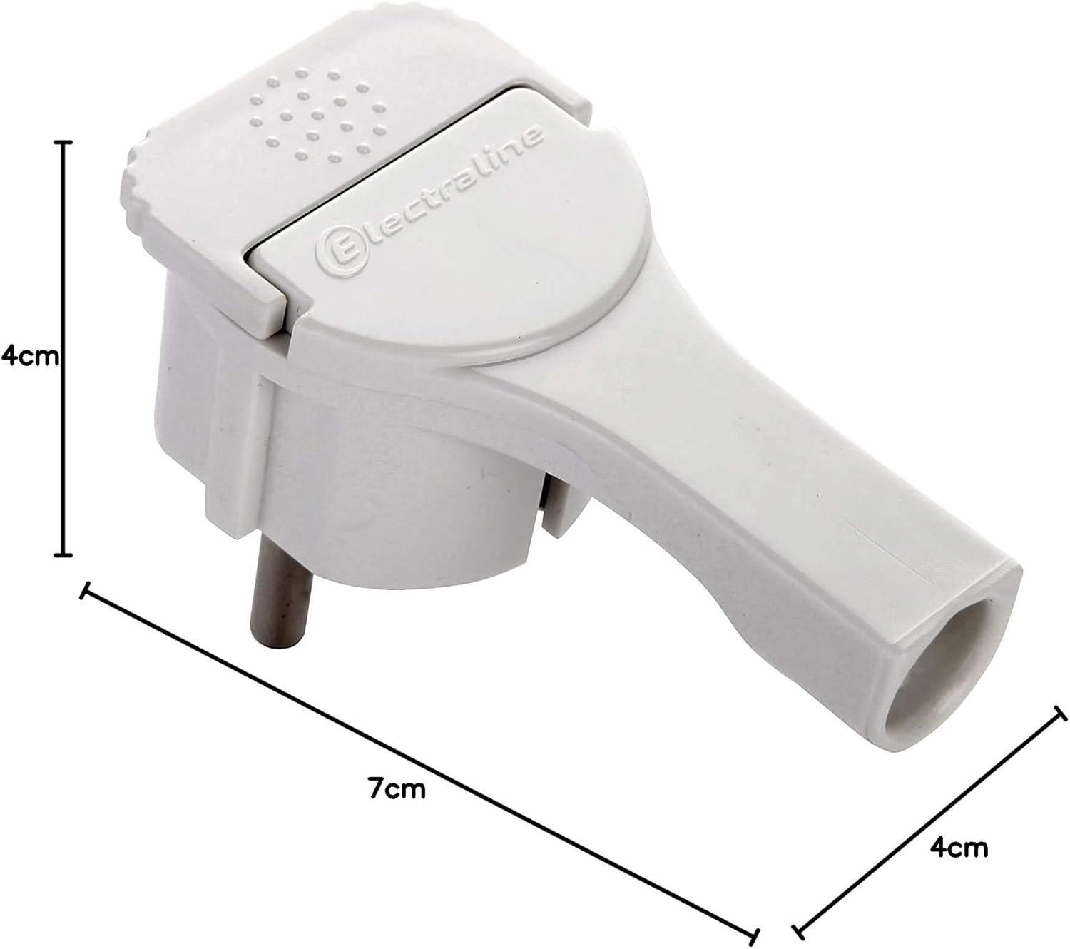 dimensioni spina schuko extra piatta Electraline bianca 7 centimetri