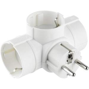 Adattatore triplo 3 prese schuko 16a spina tedesca bianco  55040