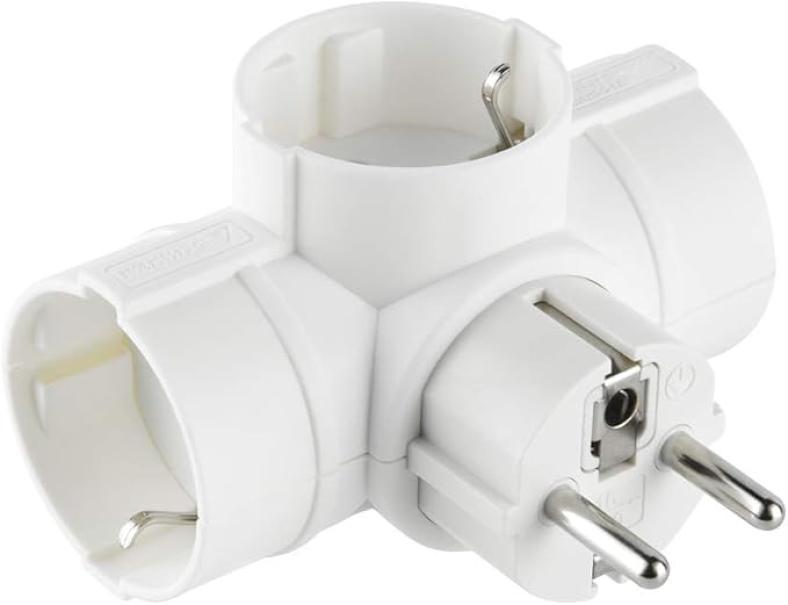 adattatore triplo schuko 16a bianco elettrodomestici casa ufficio electraline multipresa