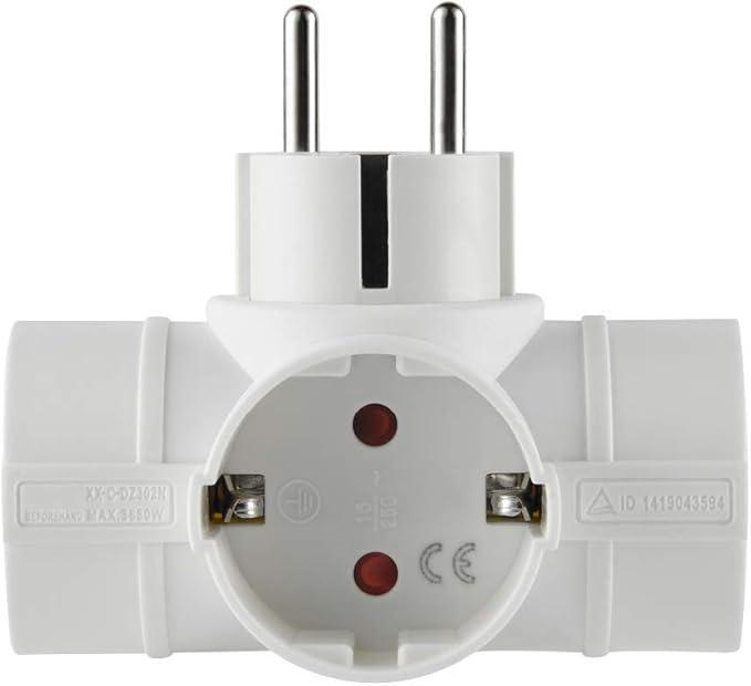 presa frontale adattatore triplo schuko 16a bianco elettrodomestici electraline multipresa